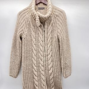 Elsamanda for Anthropologie Beige Alpaca Blend Cable Knit Sweater Italy size med